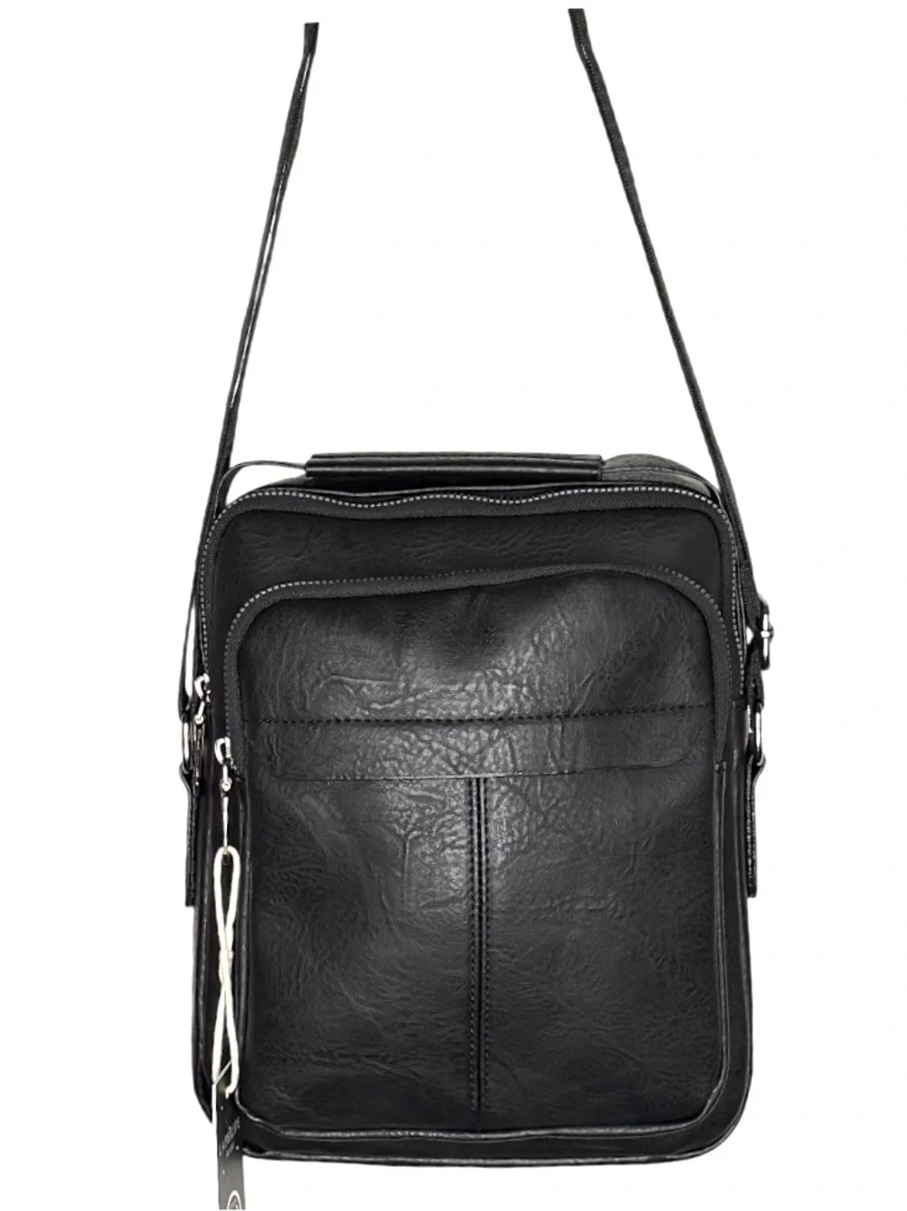 La Philipe Men’s Black Vegan Leather Messenger/Travel Bag - NWT